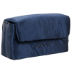 A rectangular, navy blue fabric pouch with a flap closure and the word DROWSY embroidered on the front.